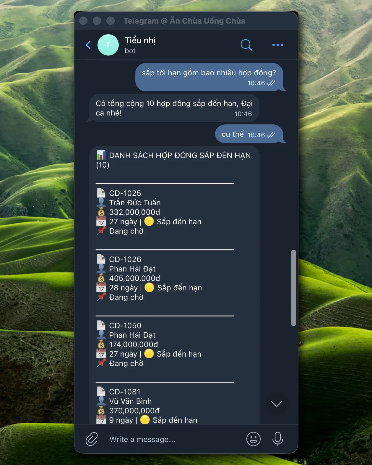 Trợ lý AI quản lý cầm đồ qua Telegram thông minh